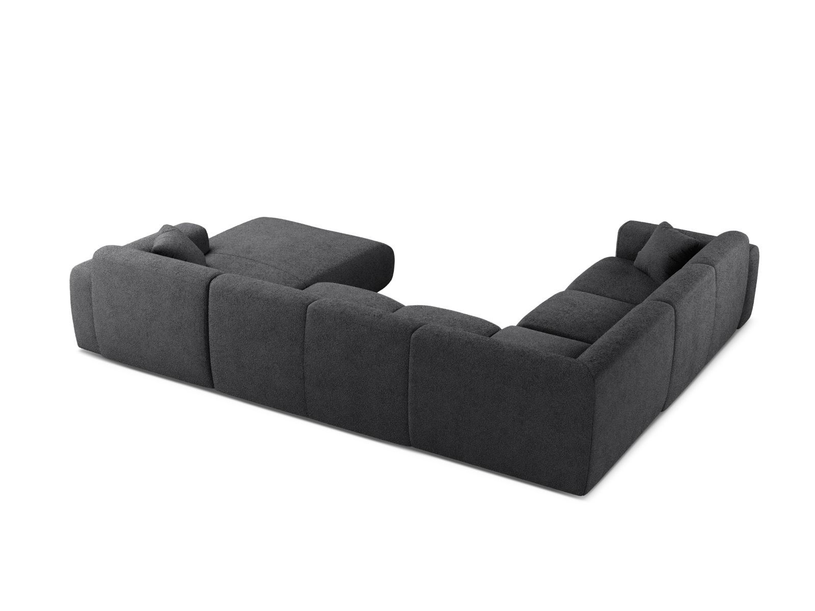 Boucle Modular Panoramic Left Corner Sofa, "Molino", 6 Seats, 326x252x72