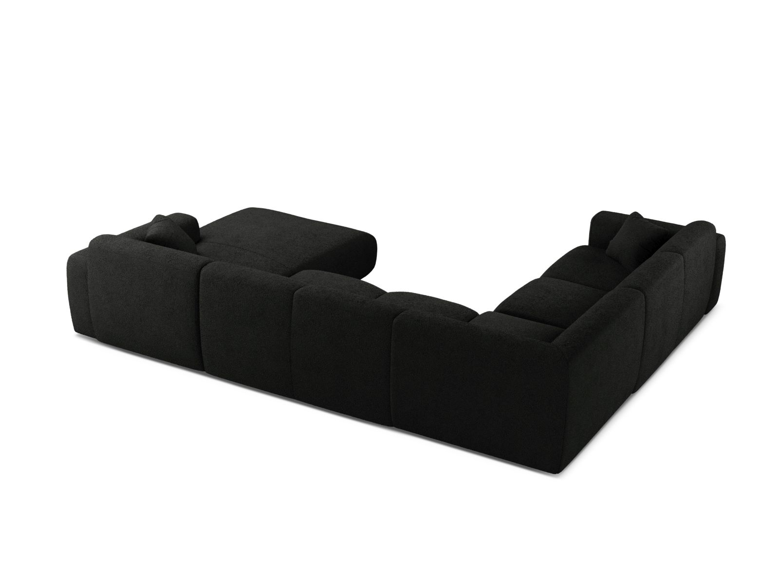 Boucle Modular Panoramic Left Corner Sofa, "Molino", 6 Seats, 326x252x72