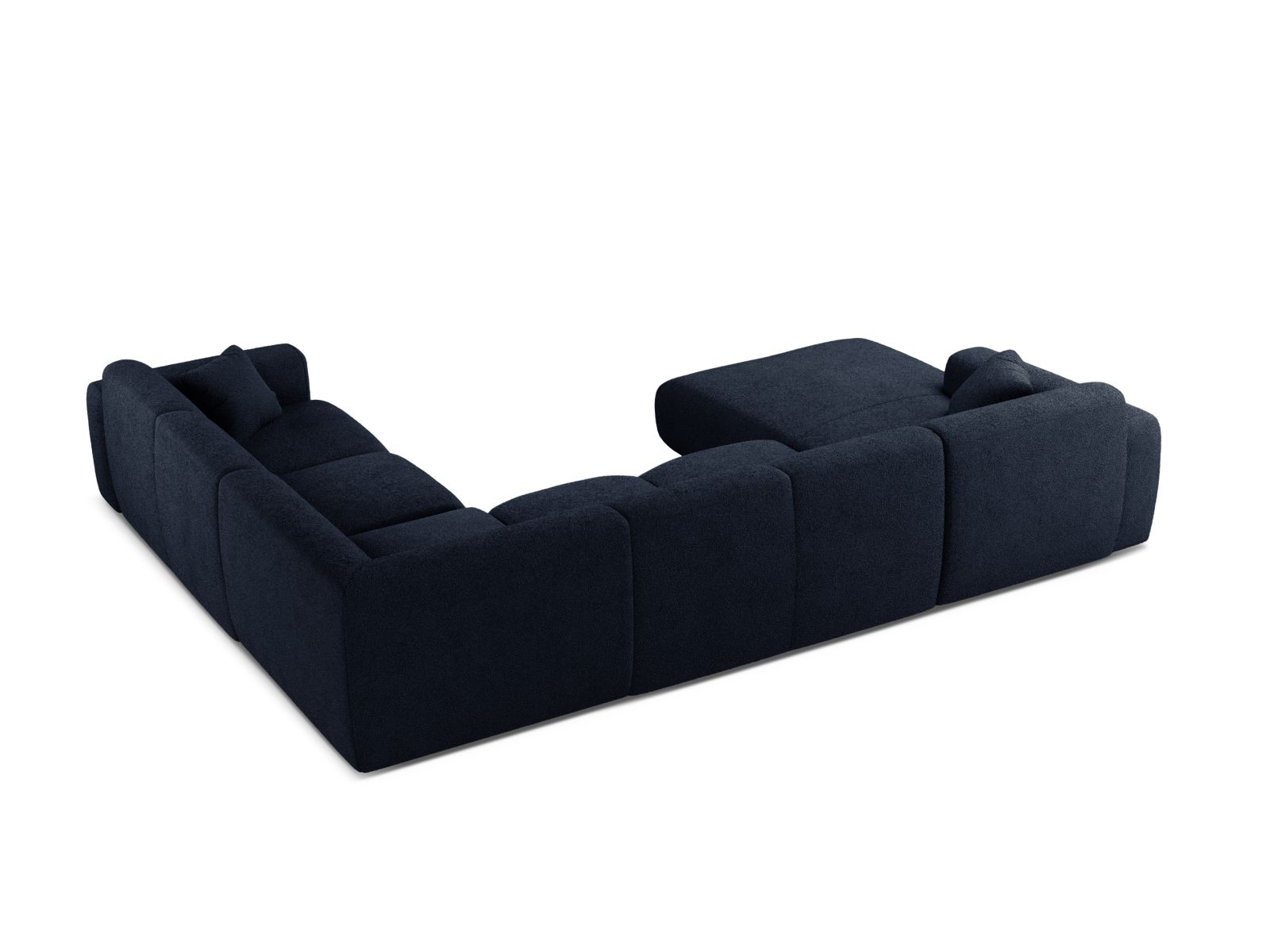 Boucle Modular Panoramic Right Corner Sofa, "Molino", 6 Seats, 326x252x72