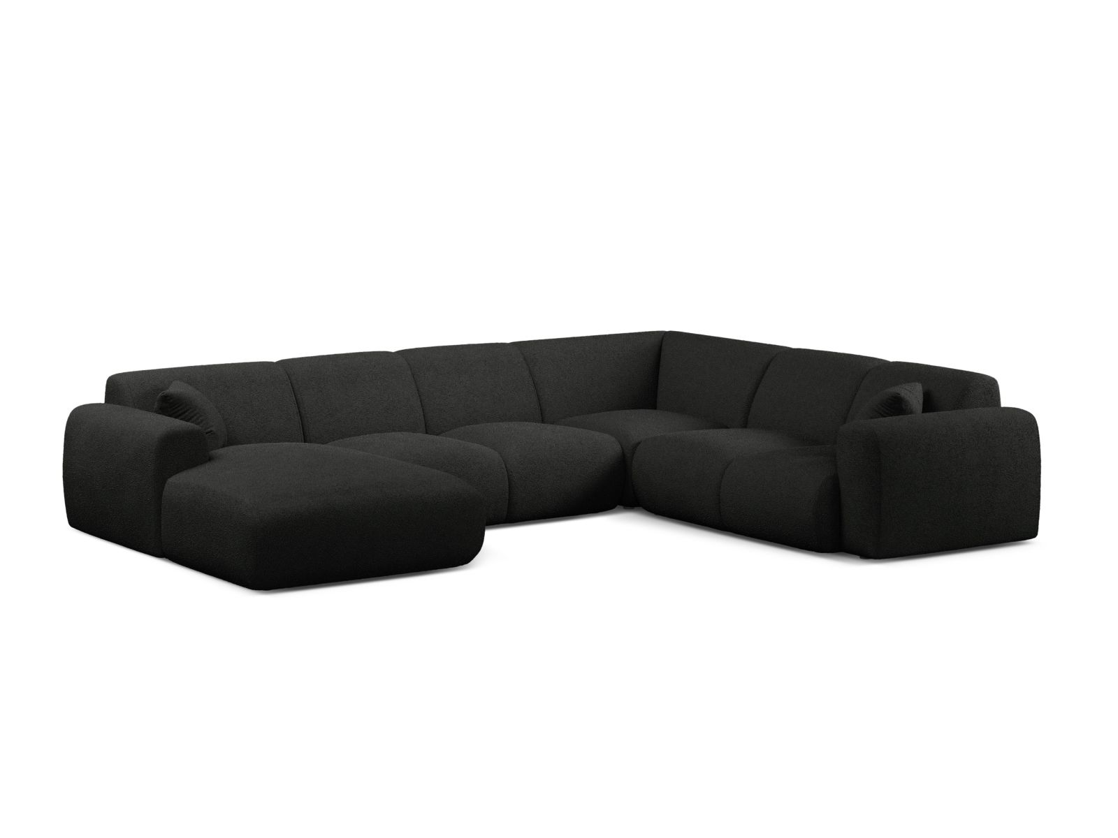 Boucle Modular Panoramic Right Corner Sofa, "Molino", 6 Seats, 326x252x72