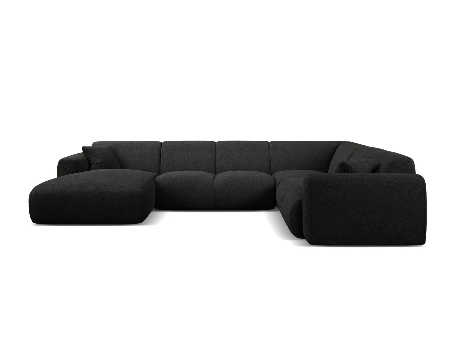 Boucle Modular Panoramic Right Corner Sofa, "Molino", 6 Seats, 326x252x72