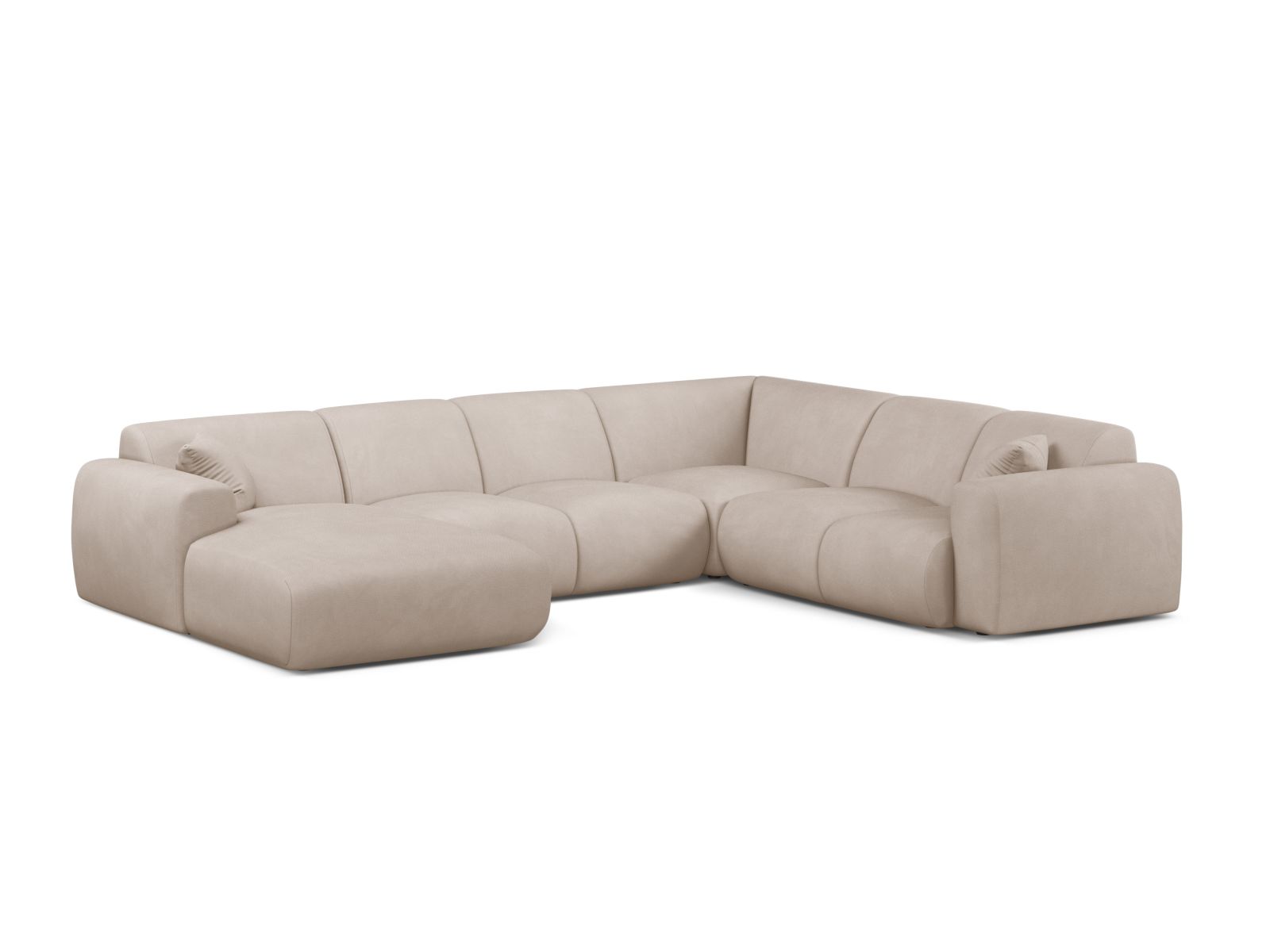 Modular Panoramic Right Corner Sofa, "Molino", 6 Seats, 326x252x72