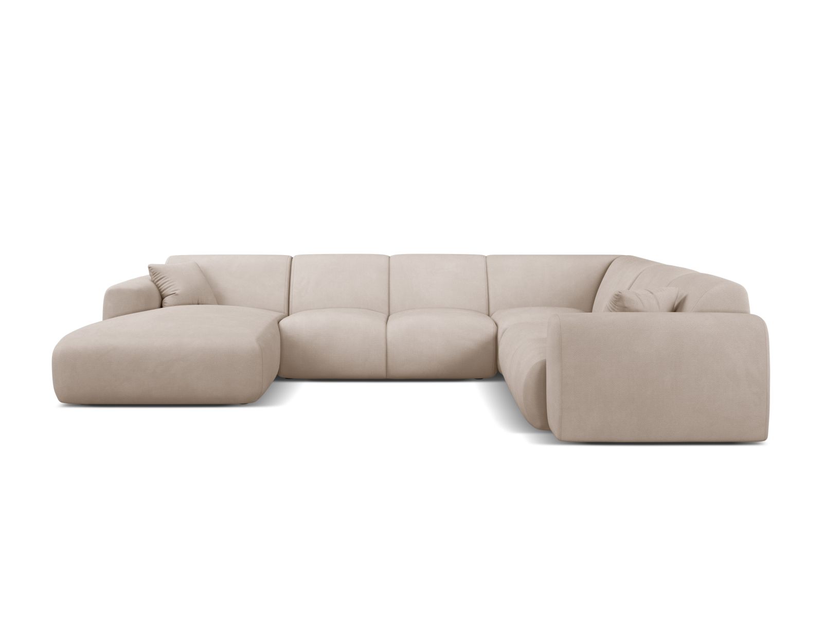 Modular Panoramic Right Corner Sofa, "Molino", 6 Seats, 326x252x72