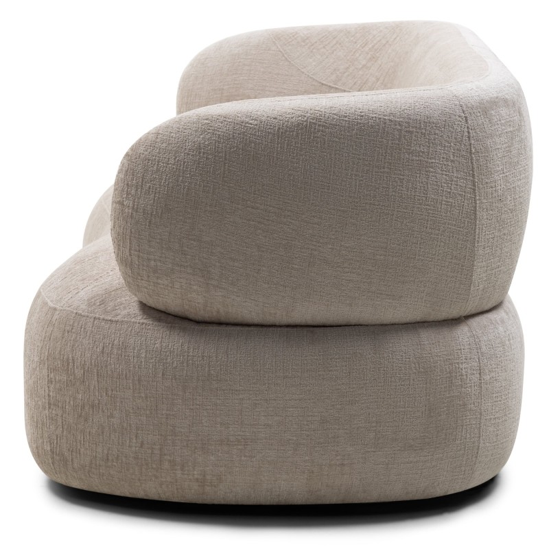 Sofa do salonu Tiubo jasnobeżowa, obłe kształty