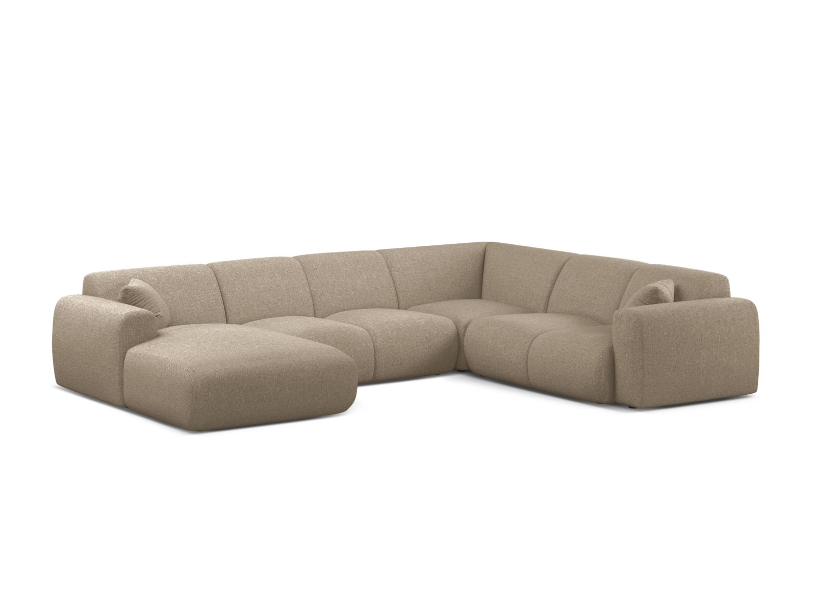 Modular Panoramic Right Corner Sofa, "Molino", 6 Seats, 326x252x72