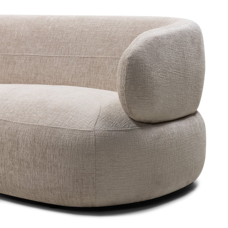 Sofa do salonu Tiubo jasnobeżowa, obłe kształty