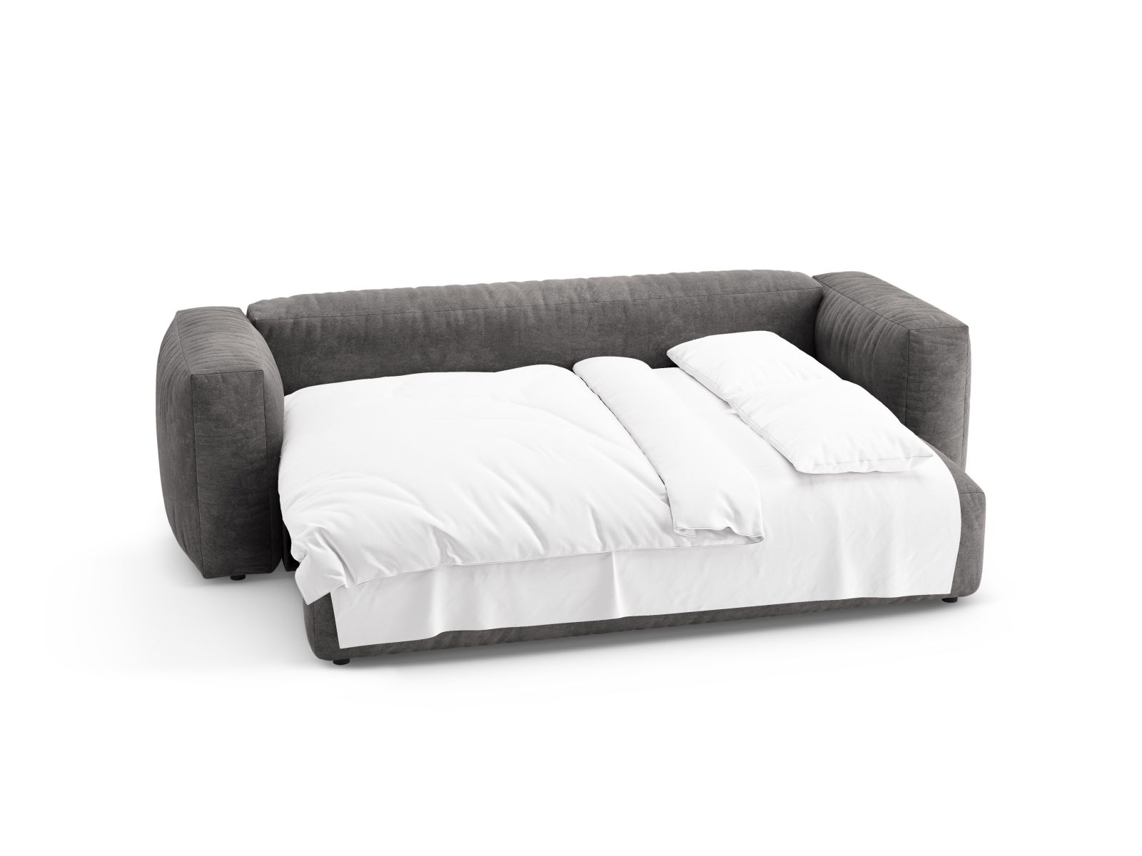Velvet Sofa With Bed Function, "Martina", 3 Seats, 264x106x75