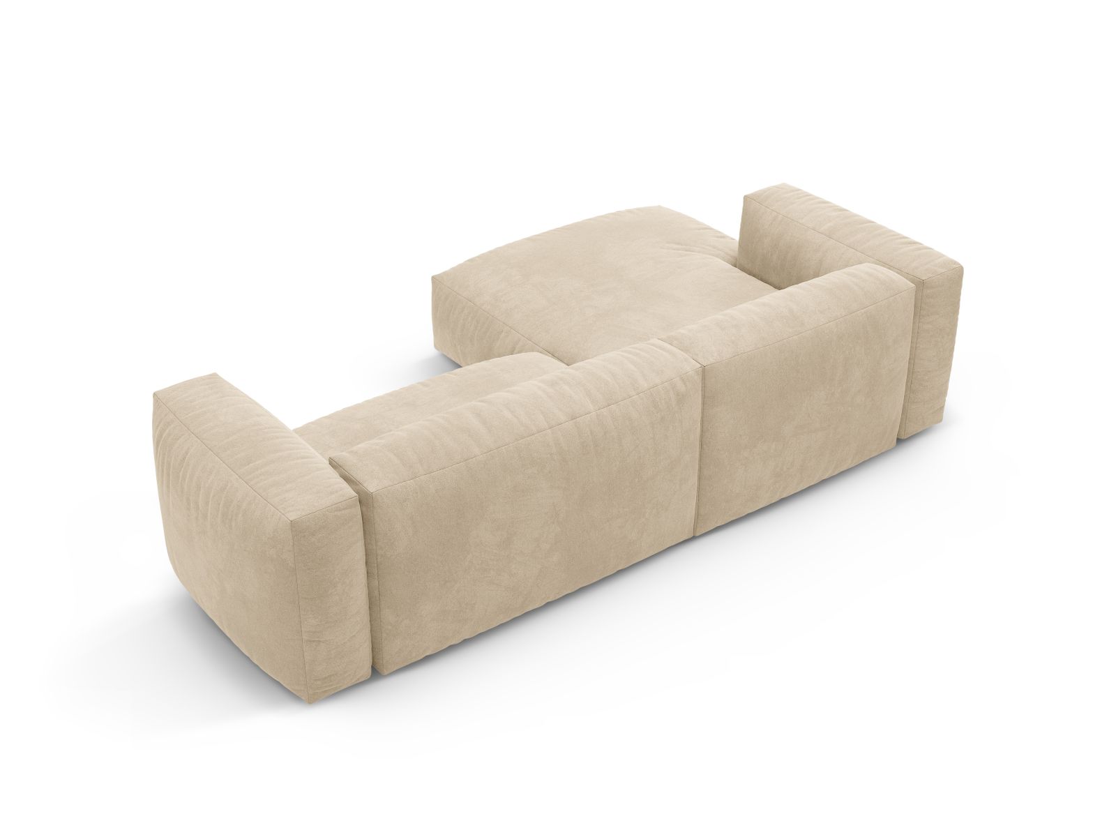 Velvet Left Corner Sofa With Bed Function, "Martina", 4 Seats, 280x170x75