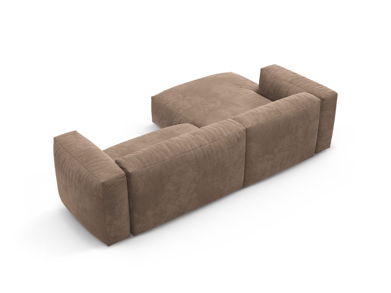 Velvet Left Corner Sofa With Bed Function, "Martina", 4 Seats, 280x170x75