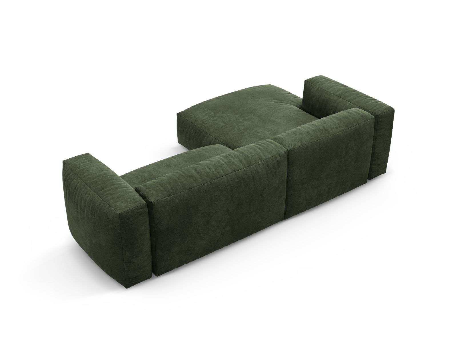 Velvet Left Corner Sofa With Bed Function, "Martina", 4 Seats, 280x170x75