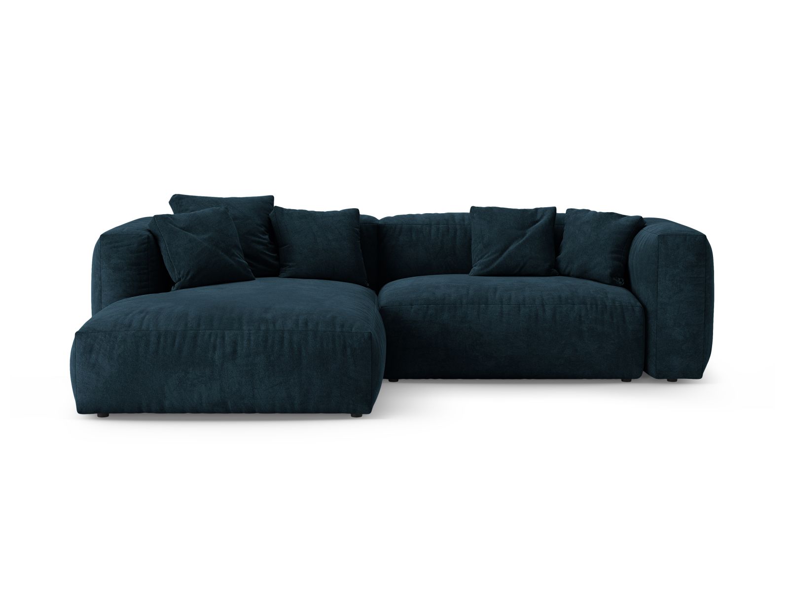 Velvet Left Corner Sofa With Bed Function, "Martina", 4 Seats, 280x170x75