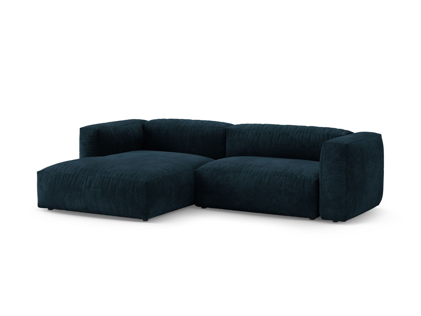 Velvet Left Corner Sofa With Bed Function, "Martina", 4 Seats, 280x170x75