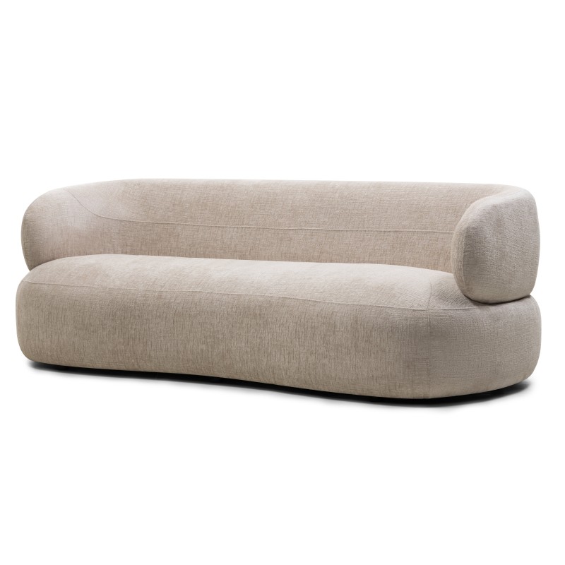Sofa do salonu Tiubo jasnobeżowa, obłe kształty