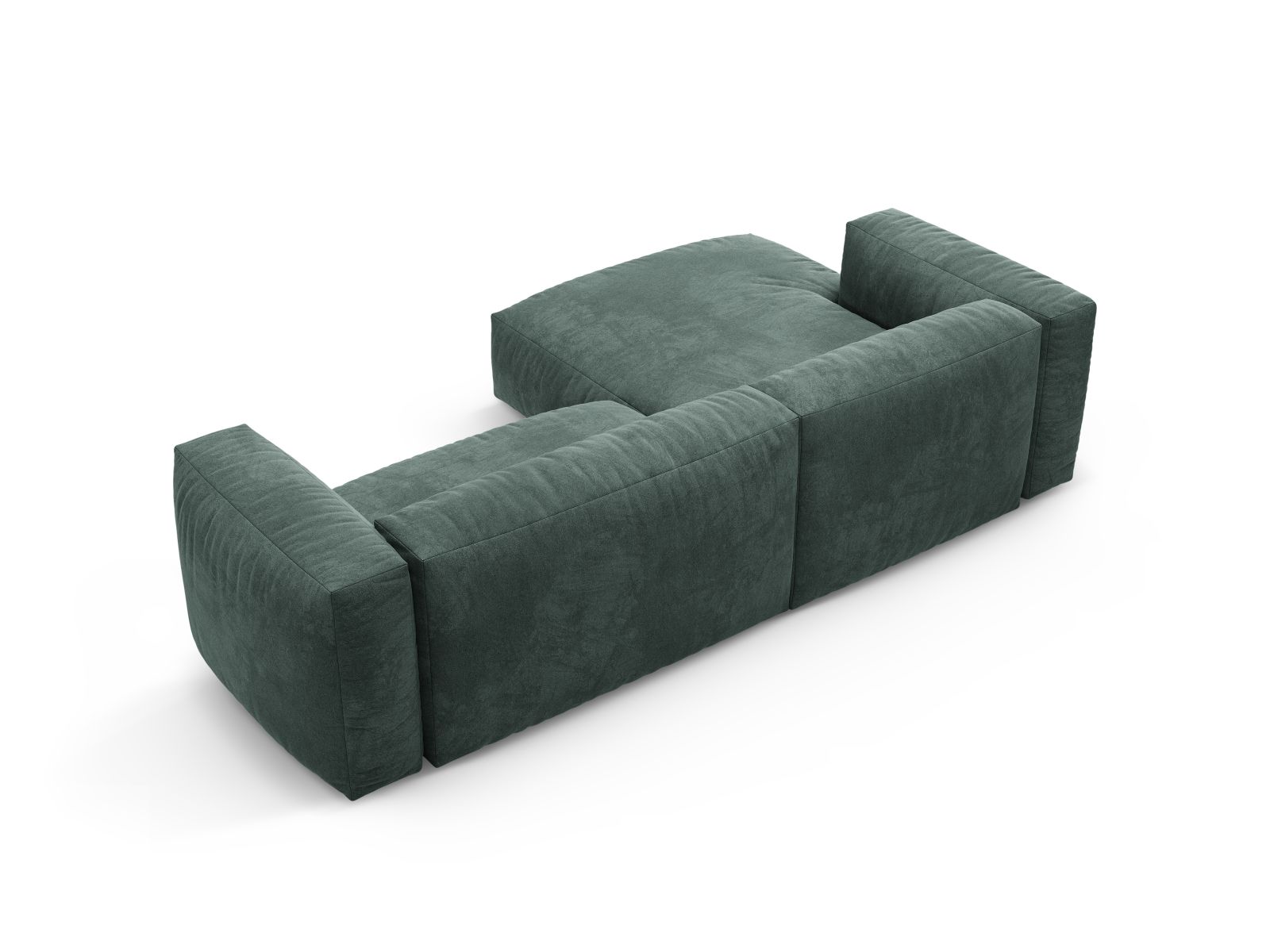Velvet Left Corner Sofa With Bed Function, "Martina", 4 Seats, 280x170x75