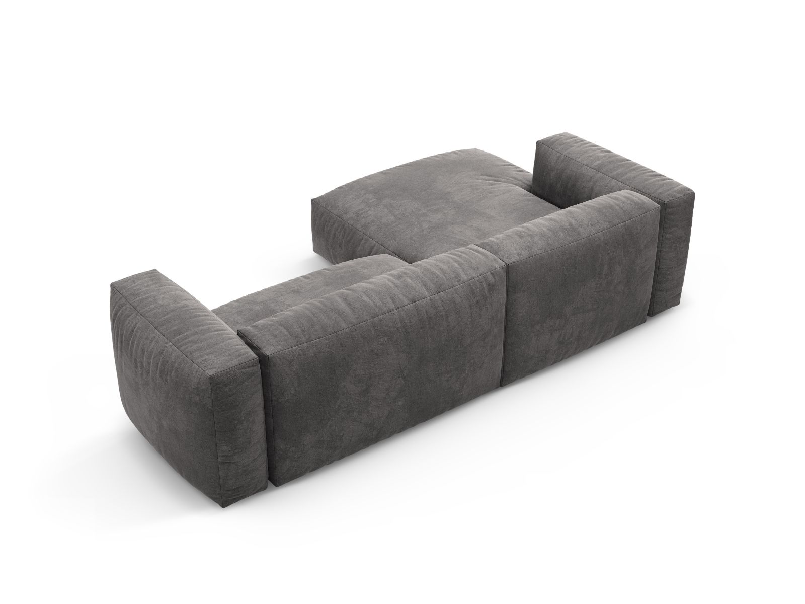Velvet Left Corner Sofa With Bed Function, "Martina", 4 Seats, 280x170x75
