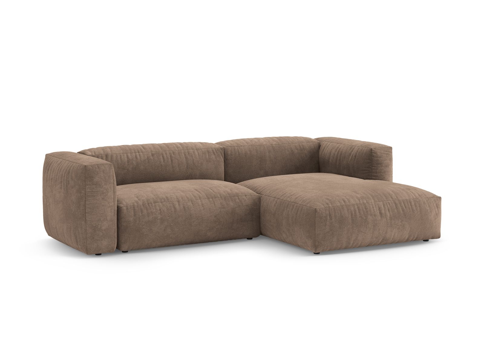 Velvet Right Corner Sofa With Bed Function, "Martina", 4 Seats, 280x170x75
