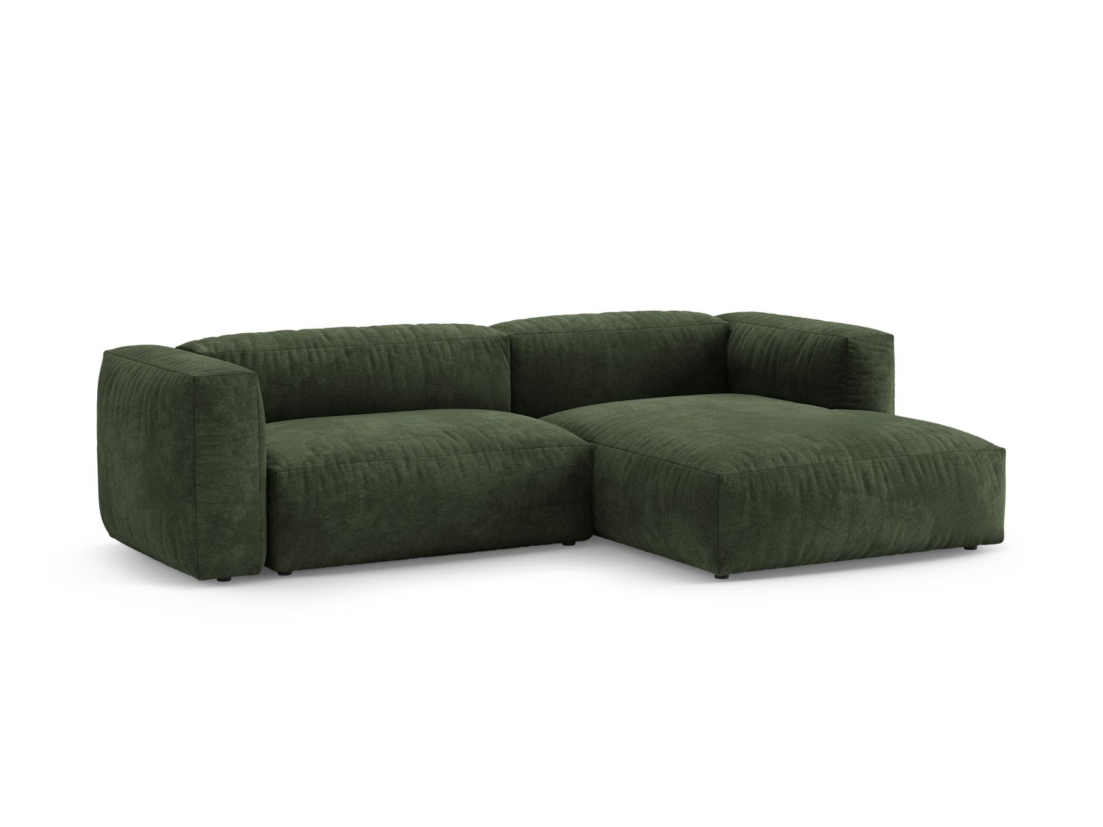 Velvet Right Corner Sofa With Bed Function, "Martina", 4 Seats, 280x170x75