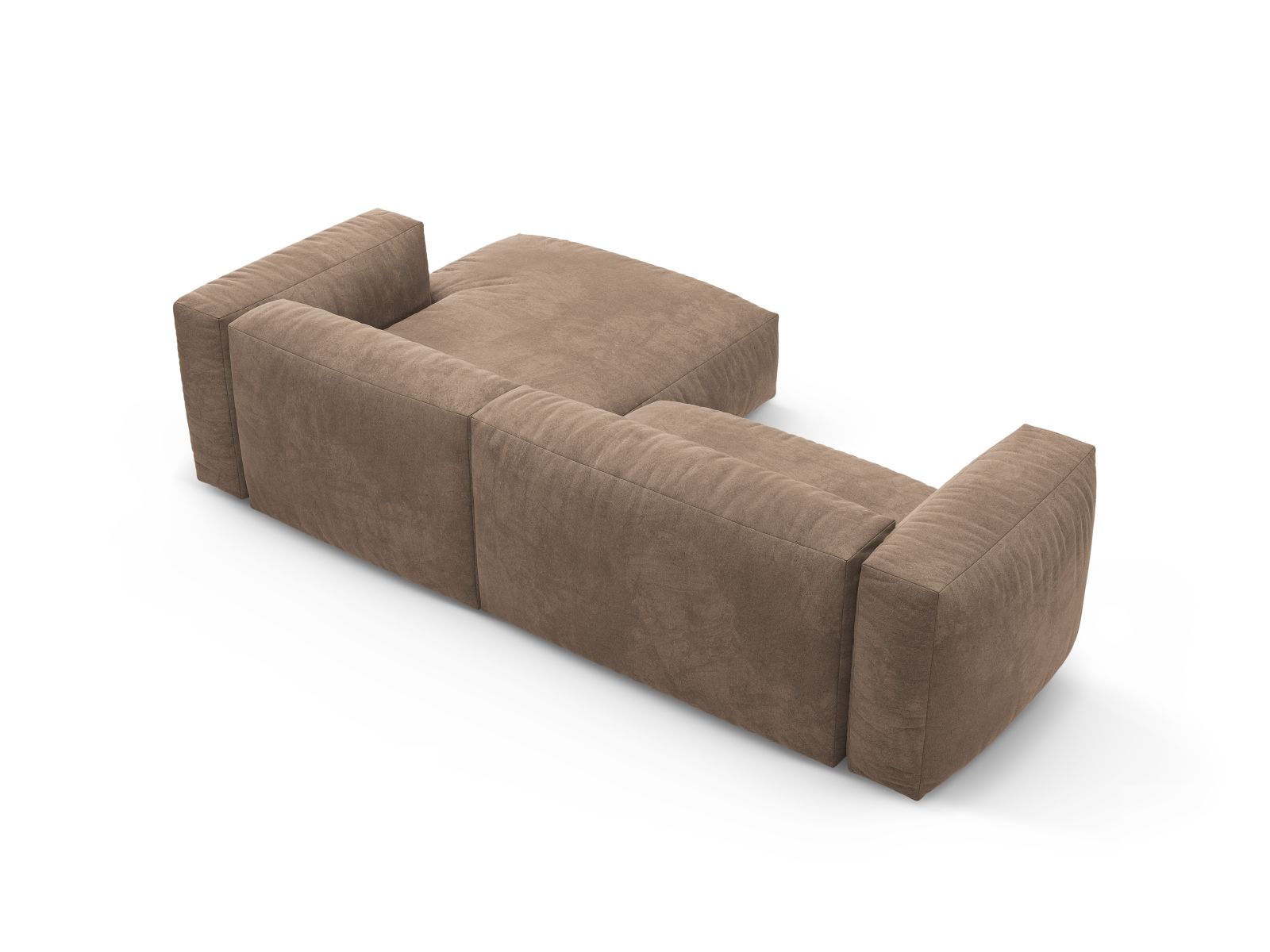 Velvet Right Corner Sofa With Bed Function, "Martina", 4 Seats, 280x170x75