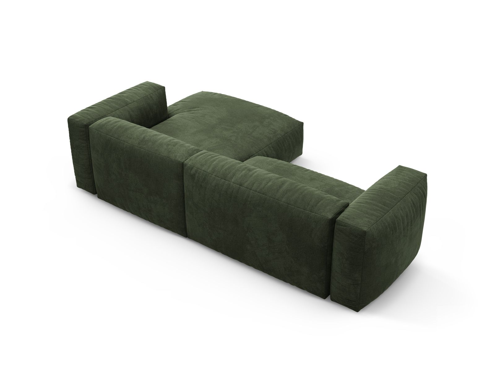 Velvet Right Corner Sofa With Bed Function, "Martina", 4 Seats, 280x170x75