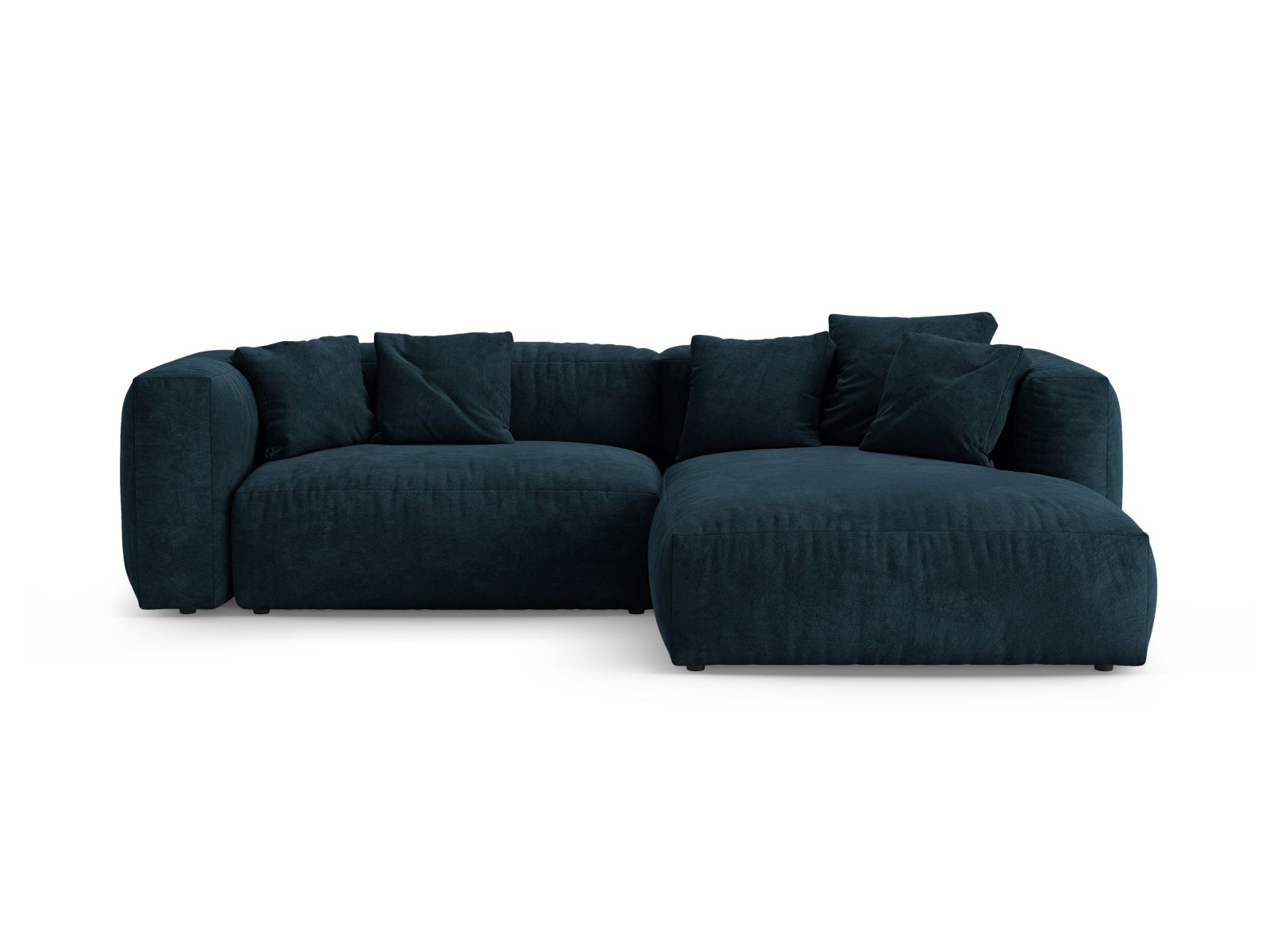 Velvet Right Corner Sofa With Bed Function, "Martina", 4 Seats, 280x170x75