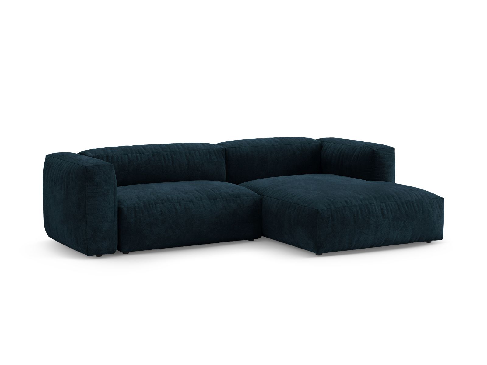 Velvet Right Corner Sofa With Bed Function, "Martina", 4 Seats, 280x170x75