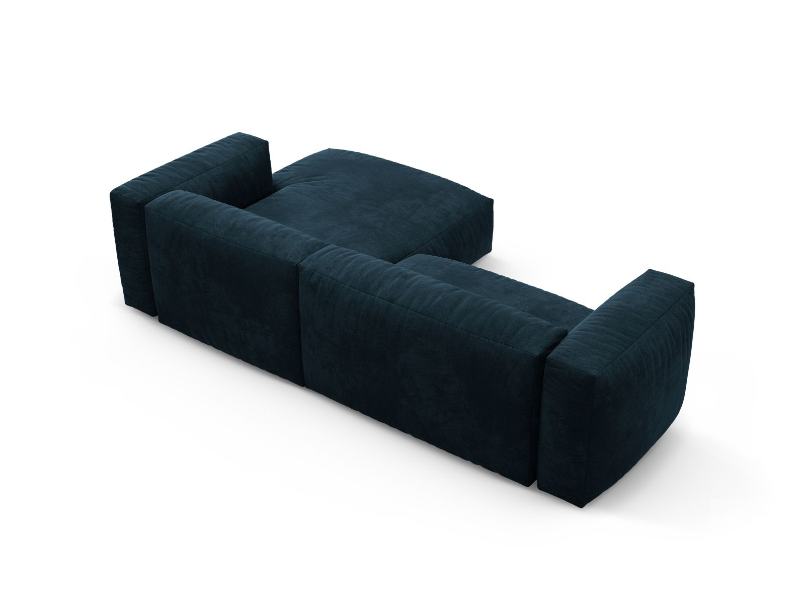 Velvet Right Corner Sofa With Bed Function, "Martina", 4 Seats, 280x170x75