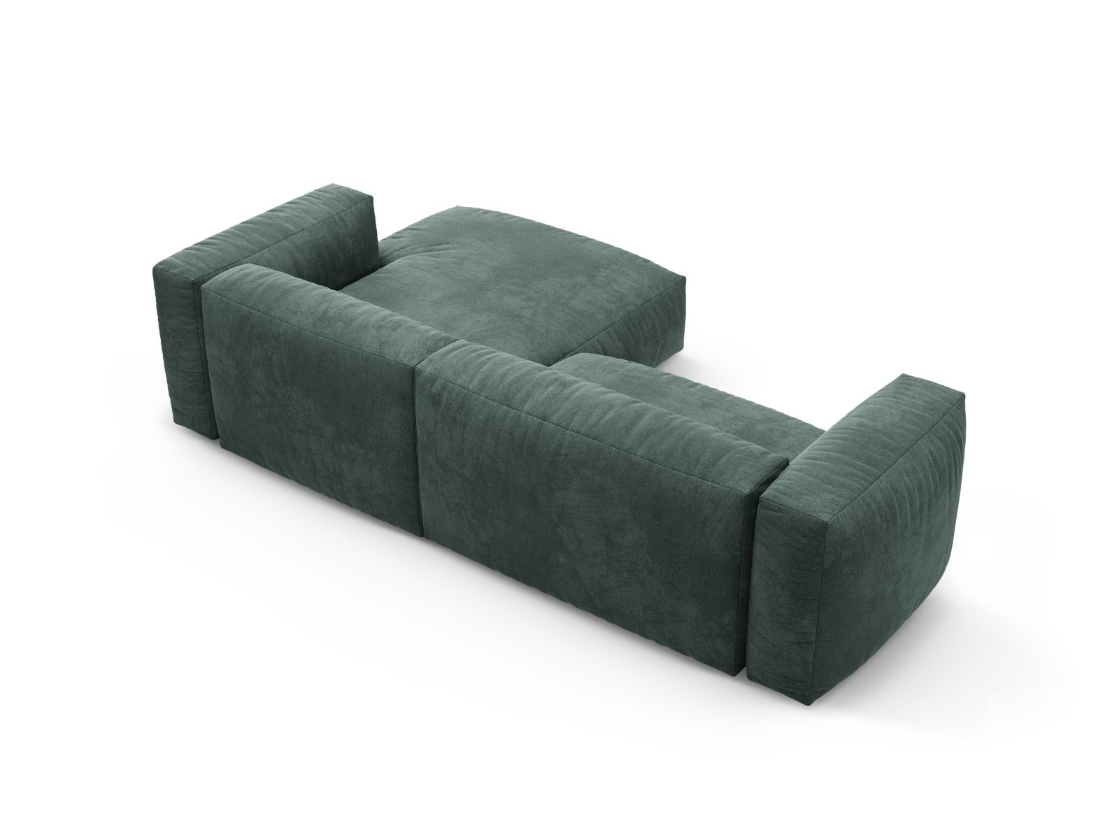 Velvet Right Corner Sofa With Bed Function, "Martina", 4 Seats, 280x170x75