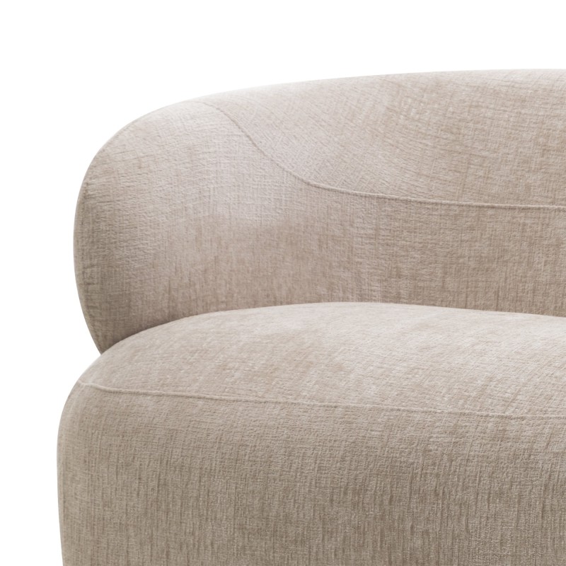Sofa do salonu Tiubo jasnobeżowa, obłe kształty