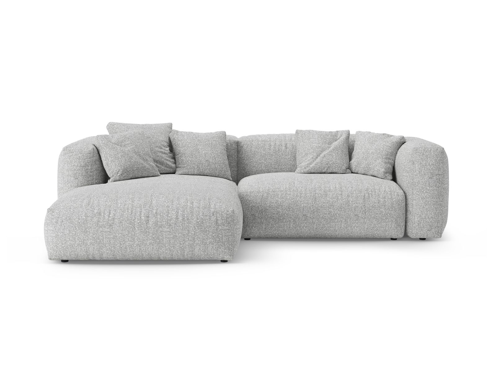 Boucle Left Corner Sofa With Bed Function And Box, "Martina", 4 Seats, 280x170x75