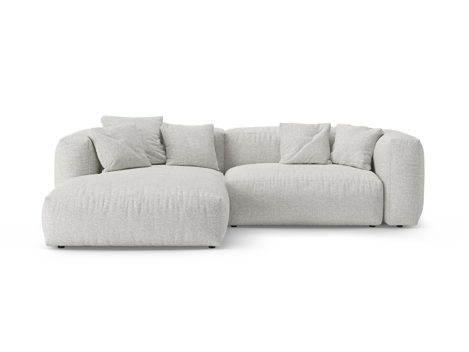 Boucle Left Corner Sofa With Bed Function And Box, "Martina", 4 Seats, 280x170x75