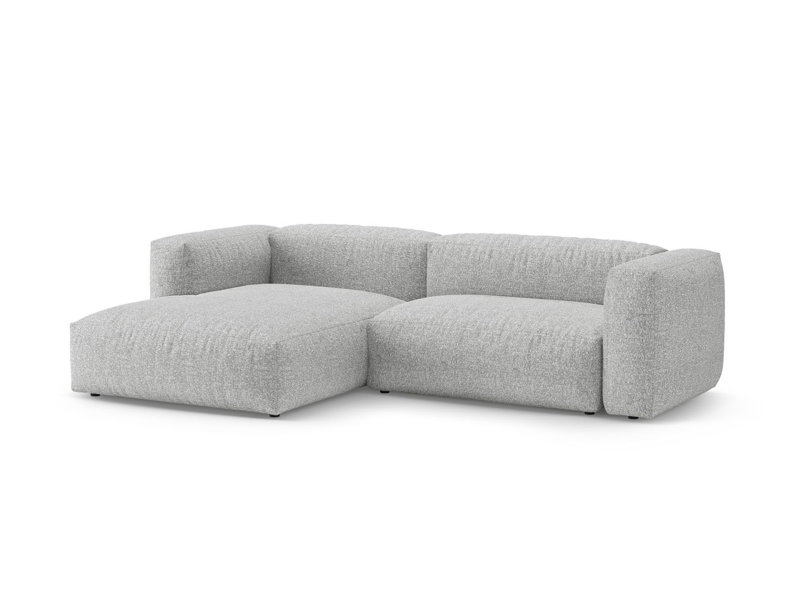 Boucle Left Corner Sofa With Bed Function And Box, "Martina", 4 Seats, 280x170x75