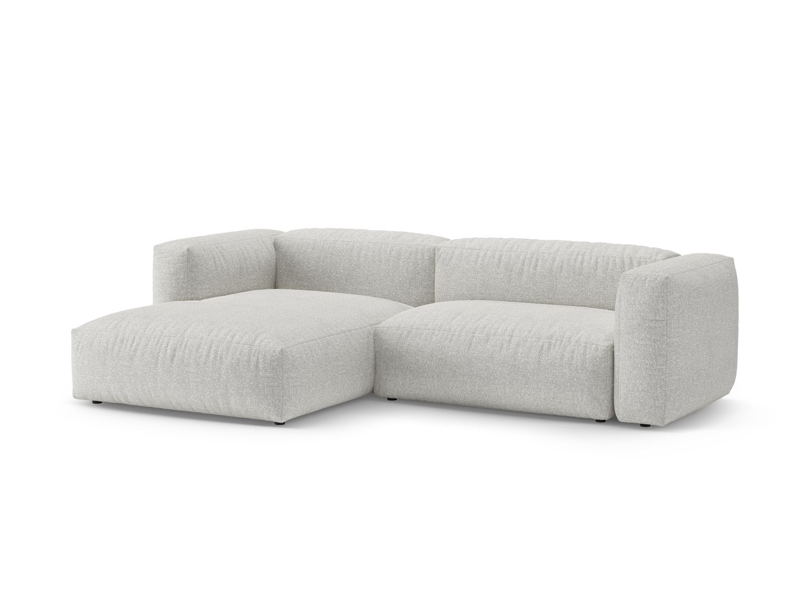 Boucle Left Corner Sofa With Bed Function And Box, "Martina", 4 Seats, 280x170x75