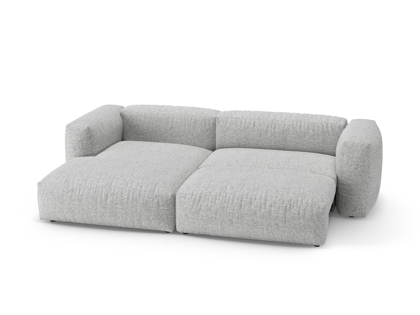 Boucle Left Corner Sofa With Bed Function And Box, "Martina", 4 Seats, 280x170x75