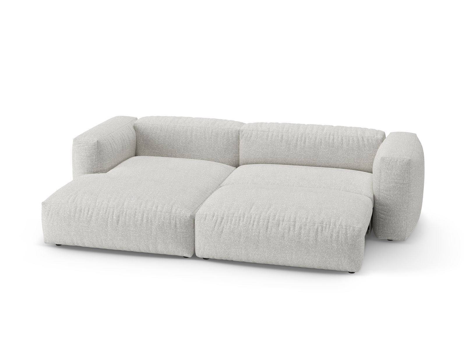 Boucle Left Corner Sofa With Bed Function And Box, "Martina", 4 Seats, 280x170x75