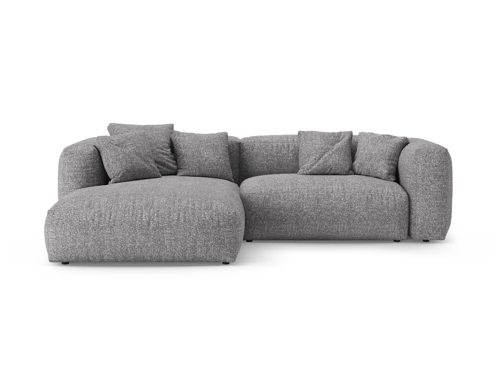 Boucle Left Corner Sofa With Bed Function And Box, "Martina", 4 Seats, 280x170x75