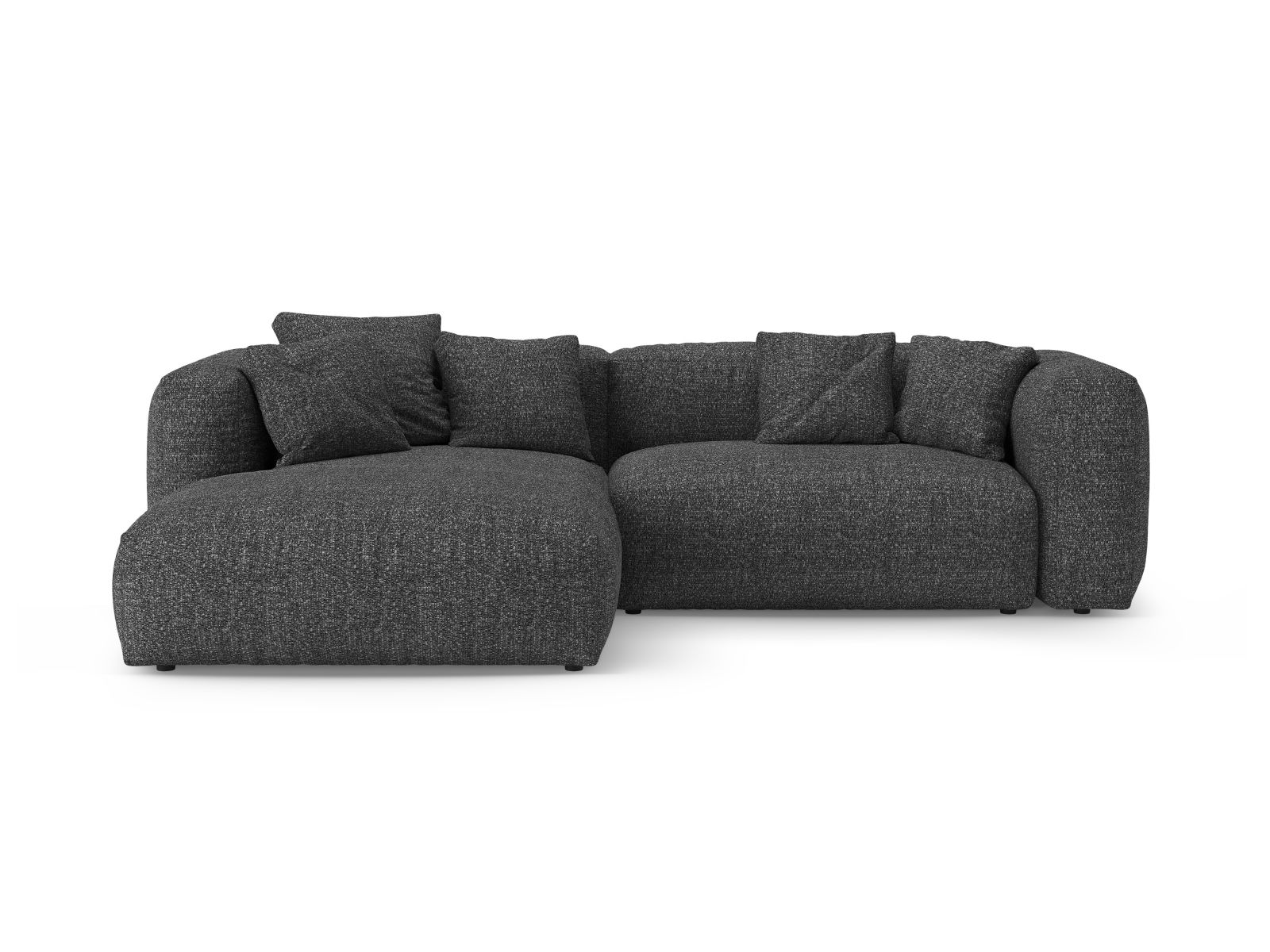 Boucle Left Corner Sofa With Bed Function And Box, "Martina", 4 Seats, 280x170x75