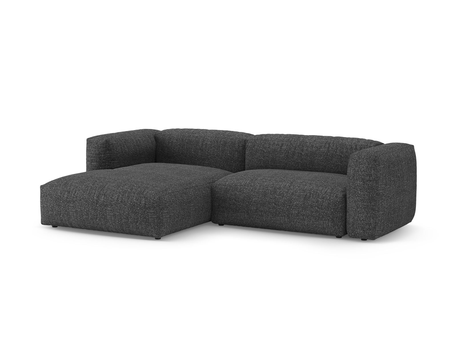 Boucle Left Corner Sofa With Bed Function And Box, "Martina", 4 Seats, 280x170x75