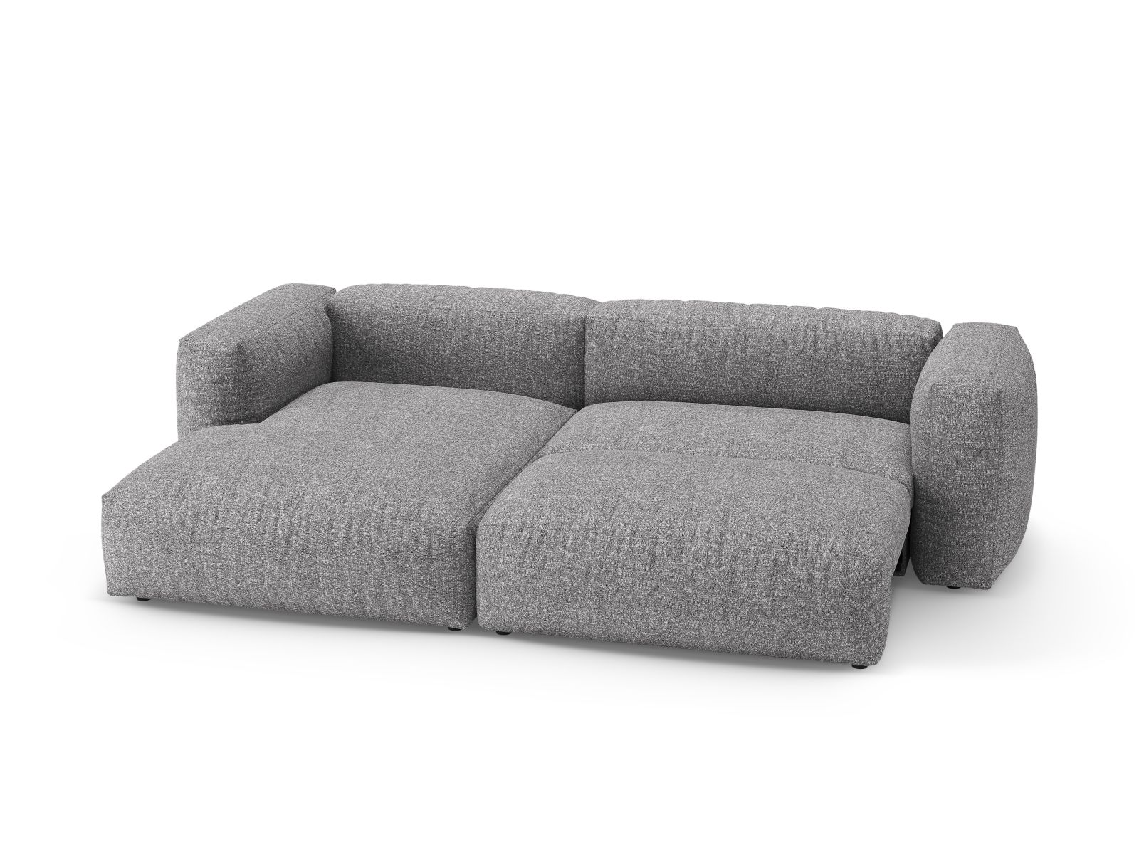 Boucle Left Corner Sofa With Bed Function And Box, "Martina", 4 Seats, 280x170x75