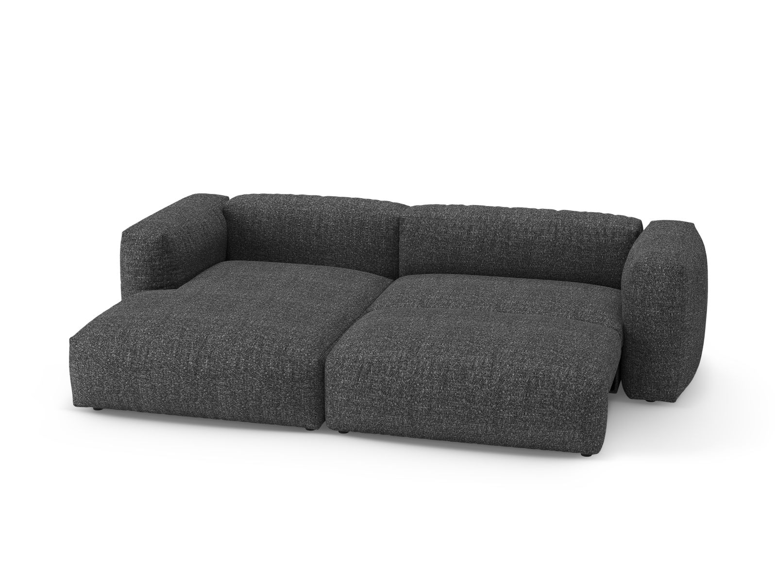 Boucle Left Corner Sofa With Bed Function And Box, "Martina", 4 Seats, 280x170x75