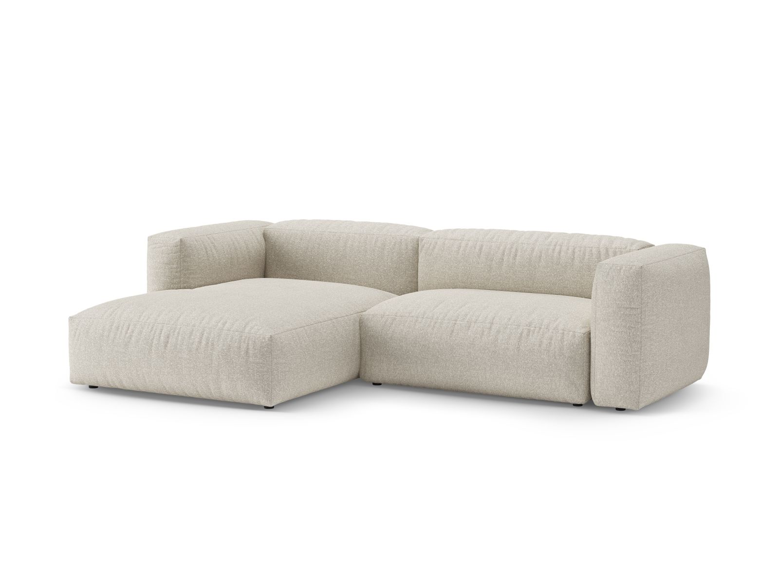 Boucle Left Corner Sofa With Bed Function And Box, "Martina", 4 Seats, 280x170x75