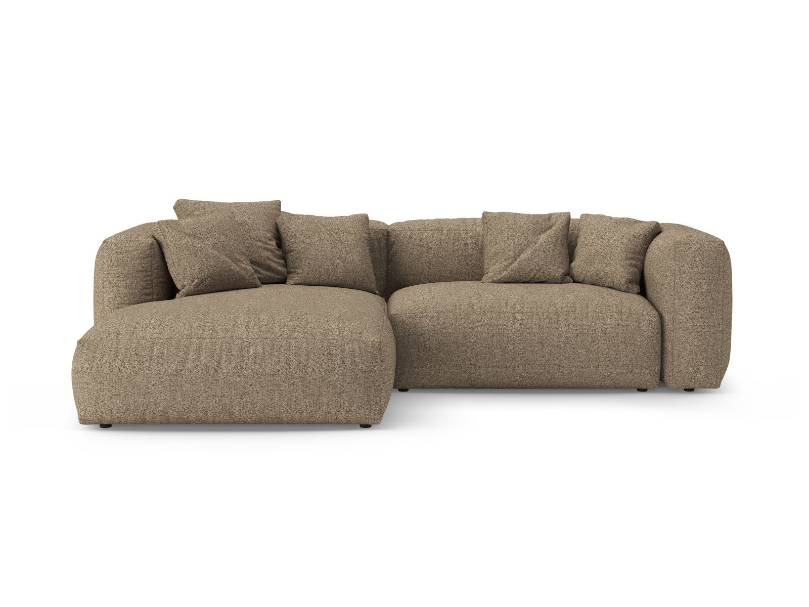 Boucle Left Corner Sofa With Bed Function And Box, "Martina", 4 Seats, 280x170x75