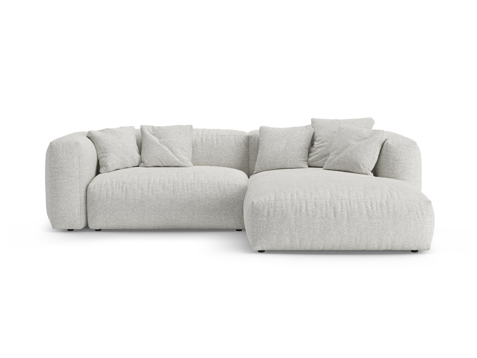 Boucle Right Corner Sofa With Bed Function And Box, "Martina", 4 Seats, 280x170x75