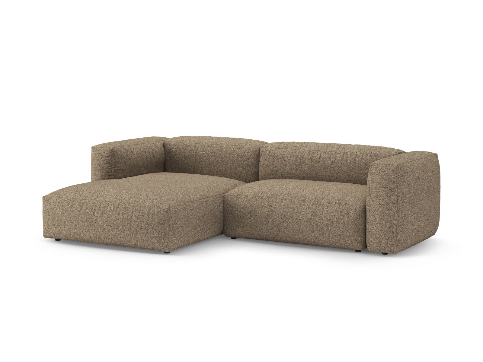 Boucle Left Corner Sofa With Bed Function And Box, "Martina", 4 Seats, 280x170x75