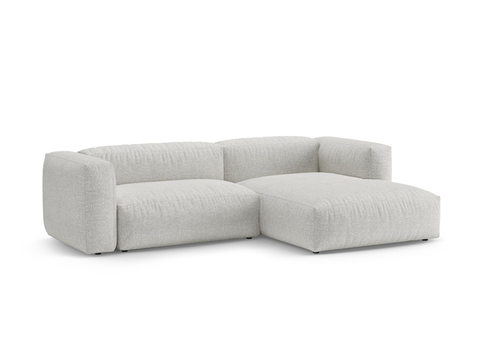 Boucle Right Corner Sofa With Bed Function And Box, "Martina", 4 Seats, 280x170x75