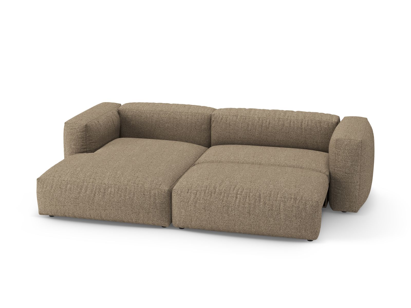 Boucle Left Corner Sofa With Bed Function And Box, "Martina", 4 Seats, 280x170x75