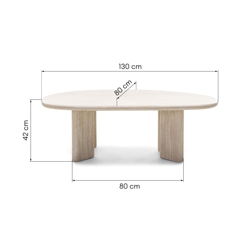 Stolik kawowy Cameron 130 cm, trawertyn