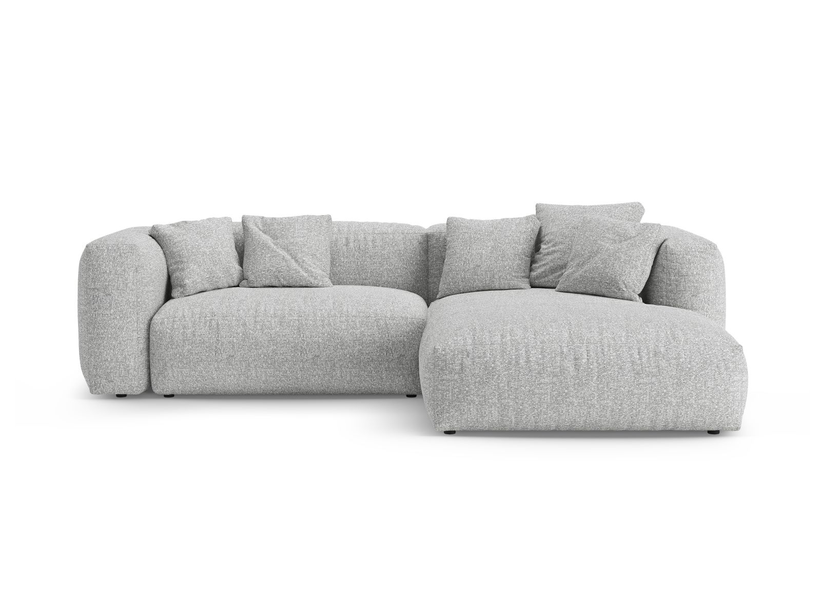 Boucle Right Corner Sofa With Bed Function And Box, "Martina", 4 Seats, 280x170x75