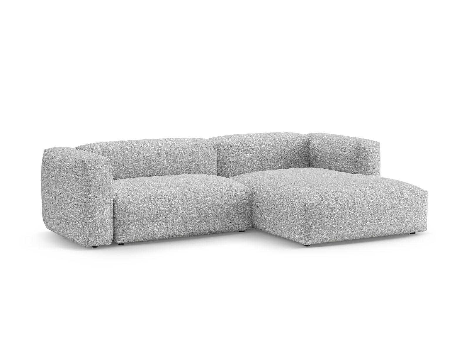 Boucle Right Corner Sofa With Bed Function And Box, "Martina", 4 Seats, 280x170x75