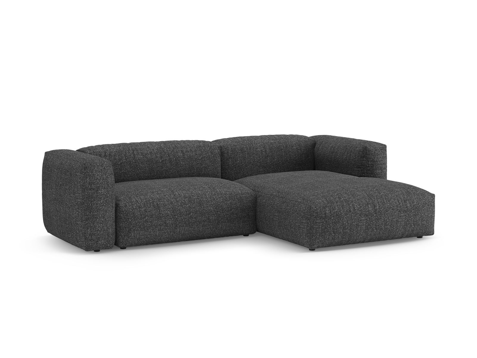 Boucle Right Corner Sofa With Bed Function And Box, "Martina", 4 Seats, 280x170x75