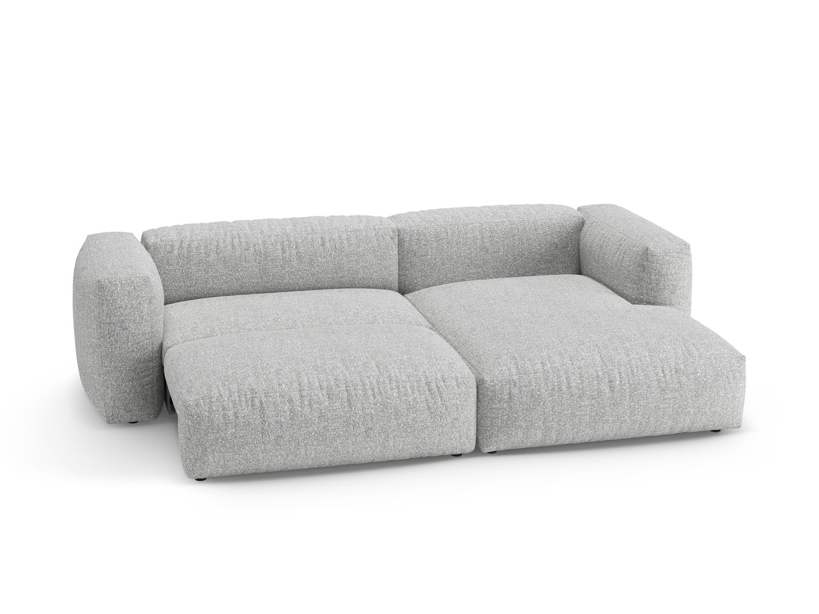 Boucle Right Corner Sofa With Bed Function And Box, "Martina", 4 Seats, 280x170x75